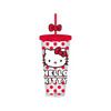 Hello Kitty Face And Dots Red 24 Oz. Plastic Cold Cup with Lid and Topper Straw