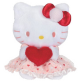 Hello Kitty in Pink and Red Dress with Red Heart 9.5" Stuffed Plush