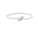 Holy Water Guardian Angel Bracelet in Crystal Pearl