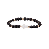 Holy Water Men's Lava Rock Bracelet In Gold