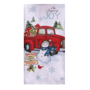 Home for Christmas Truck Dual Purpose Terry Towel