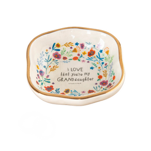 I Love That You're My Granddaughter Trinket Bowl with Gold Edge, 3.5"