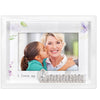 I Love My Grandma Floral Matted Rustic White Wood Picture Frame with Metal Word Attachment Holds 4"x6" Photo