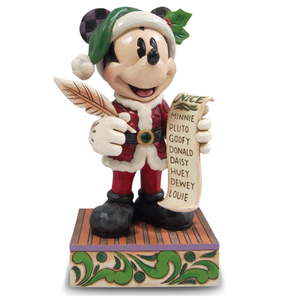 Limited Edition Jim Shore Disney Mickey Santa's Nice List Figurine Twenty Years of Magic, 7.75"