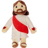 Comforting Jesus with Red Heart Hands Microwavable and Coolable Warm Pals Stuffed Plush with Lavender Scent