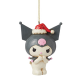 Jim Shore Kuromi in Santa Hat Hanging Ornament