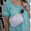 White Katydid Fanny Pack Belt Bag with Striped Strap