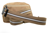 Tan Katydid Fanny Pack Belt Bag with Striped Strap