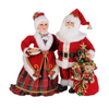 Karen Didion Lighted Santa & Mrs. Claus Bearing Gifts 17.5"