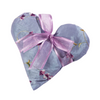 Lavender Heart Sachet in Embroidered Satin Fabric