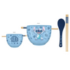 Lilo and Stitch Stitch Arms Up With Flowers 20 Oz. Ceramic Ramen Bowl with Chopsticks and Spoon