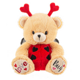 7" Love Bug Ladybug Tan Bear with Flutter Wings