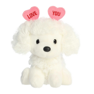 Love You White Poodle 6" Stuffed Animal Plush