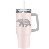 40 Oz. Stainless Steel Tall Cup with Straw Mama Bear