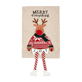 Merry Everything Joy Reindeer Christmas Dangle Leg Towel