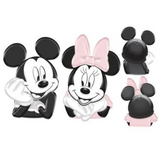 Mickey & Minnie Head Resting On Hands Salt and Pepper Shakers