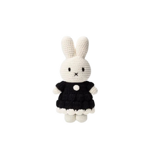 Miffy Bunny in Little Black Dress Crocheted Plush Stuffed Animal 10"