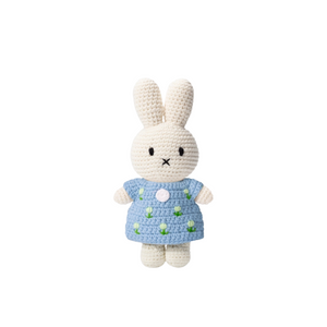 Miffy in Pastel Blue Tulip Dress Crocheted Plush Stuffed Animal 10"