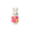 Miffy in Pink Dress with Yellow Flower Bag Crocheted Plush Stuffed Bunny 10"