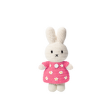 Miffy in Little Pink Dress with White Flowers Crocheted Plush Stuffed Animal 10"