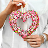 Mini Cherry Blossom Heart Wreath Fresh Cut Paper Flowers Pop-Up Bouquet