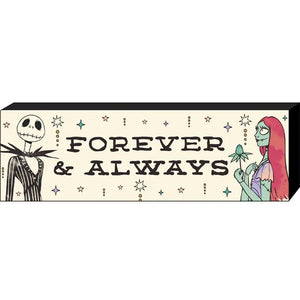 NIGHTMARE BEFORE CHRISTMAS FOREVER & ALWAYS 3.75in x 12in x 1.5in WOOD BOX SIGN