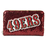 Loungefly NFL San Francisco 49ers Sequin Zip Around Wallet