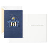 Hallmark Nativity on Blue Boxed Christmas Cards, Pack of 10