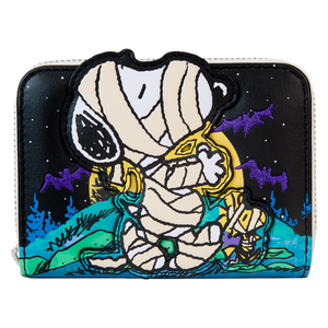 Loungefly Peanuts Snoopy Mummy Haunt Glow Zip Around Wallet