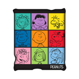 Peanuts Character Multicolor Grid 45" x 60" Raschel Throw