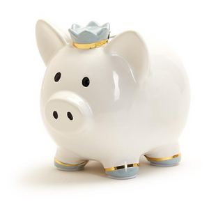 Piggy Bank with Blue Crown