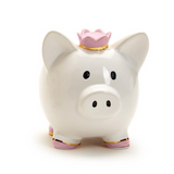 Piggy Bank with Pink Crown