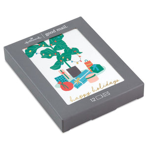 Hallmark Fiddle-Leaf Fig with Holiday Gifts Boxed Holiday Cards, Pack of 12