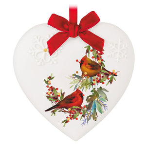 Hallmark Christmas Cardinals Porcelain Ornament