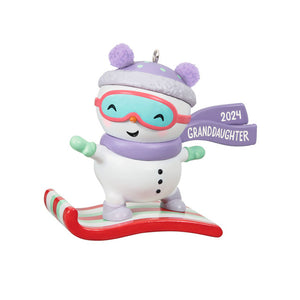 Hallmark Granddaughter Snowboarding Snowman 2024 Ornament