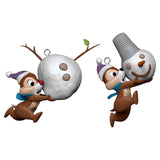 Hallmark Disney Chip and Dale Up to Snow Good Ornaments, Set of 2