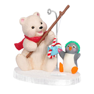 Hallmark Snowball and Tuxedo Fishing Friends Ornament