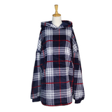 Royal Plaid Oversized Blanket Pullover