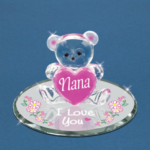 Glass Baron "Love You Nana" Bear and Heart