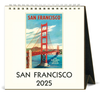 Vintage San Francisco Art 2025 Easel Desk Calendar