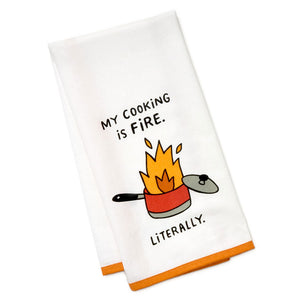 Hallmark My Cooking Is Fire Funny Tea Towel, 18x26