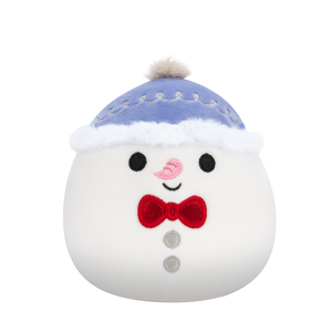 Christmas Squishmallow Manny the Snowman with Pastel Muted Purple Hat and Bowtie 8" Stuffed Plush by Jazwares