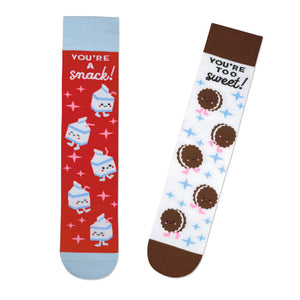 Hallmark Better Together Milk and Cookies Funny Crew Socks