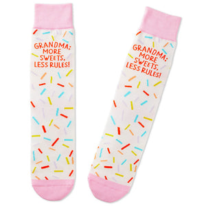 Hallmark Grandma More Sweets Less Rules Novelty Crew Socks