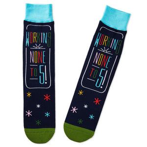 Hallmark Working None to Five Retirement Novelty Crew Socks