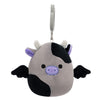 Halloween Squishmallow Bridgette the Grey and Black Cow Bat 3.5" Clip Stuffed Plush by Jazwares