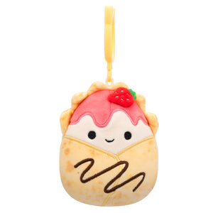 Squishmallow Gasten the Strawberry Crepe with Chocolate Drizzle 3.5" Clip Stuffed Plush by Jazwares