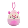 Squishmallow Chambless the Pink Opossum with Heart Glasses 3.5" Clip Stuffed Plush by Jazwares