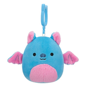 Squishmallow Boyle the Blue Fruit Bat with Pink Belly 3.5" Clip Stuffed Plush by Jazwares