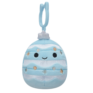 Christmas Squishmallow Keiko the Light Blue Christmas Tree with Snow Trims 3.5" Clip Stuffed Plush by Jazwares
